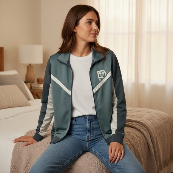 Disney World Spirit Jersey Gray and White Zip-Up Jacket size S - Picture 2 of 8